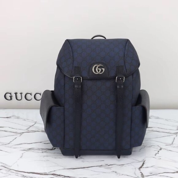 GUCCI Ophidia Monogram Logo Backpack Blue/Black - Picture 1 of 8